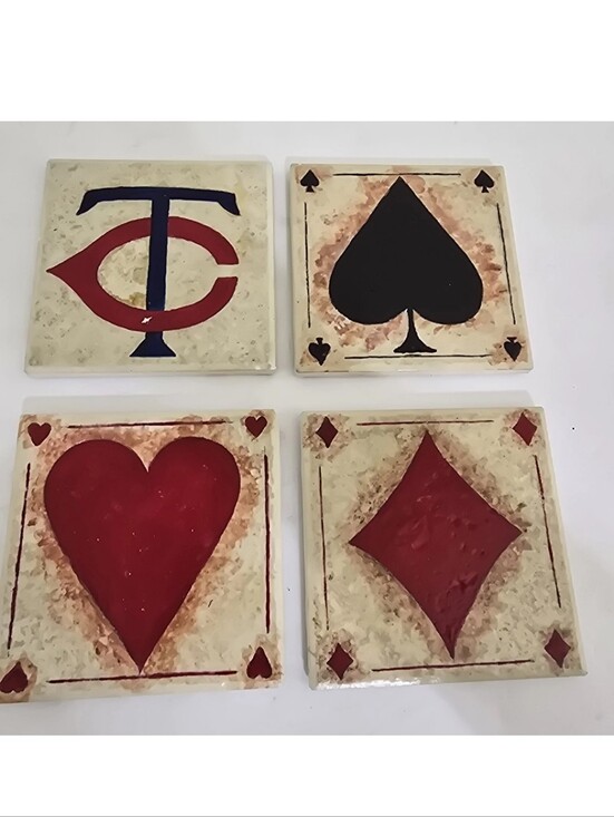 Other - MINNESOTA TWINS Set of 4 vintage MLB Playing Cards Ceramic Tile Drink Coasters